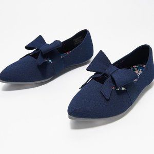Skechers Cleo Point Washable Knit Bow Flats - Wild Charmer Size 9.5 Wide